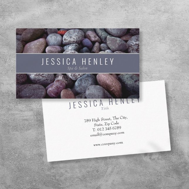 Carte De Visite Simple Moderne Galet de Plage (Simple Modern Beach Pebble Business Card)