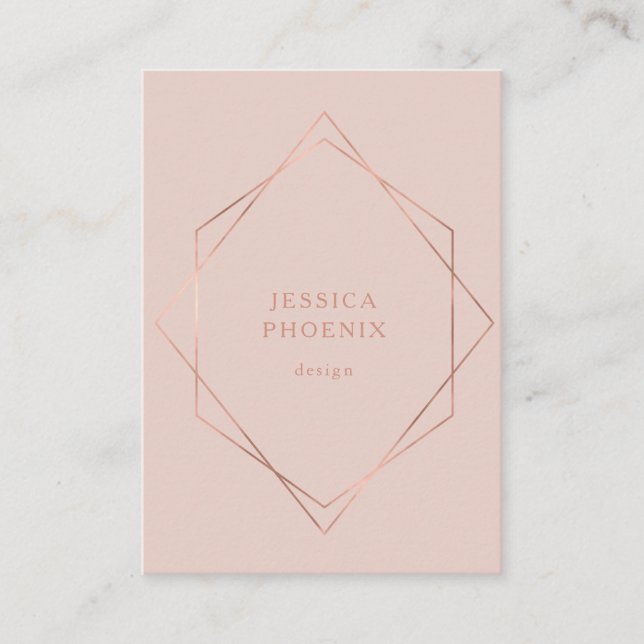 Carte De Visite Simple, moderne, géometrik Rosegold, beige (Devant)