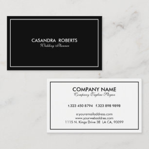 Carte De Visite Simple Moderne Inversée Bordure Noir & Blanc