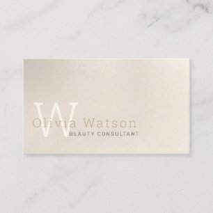 Carte De Visite Simple moderne ivoire Monogramme Professionnel