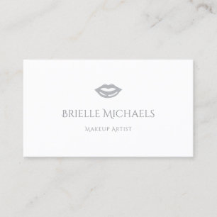 Carte De Visite Simple moderne maquillage Artiste chic Grey Lips L