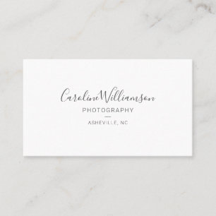 Carte De Visite Simple Moderne Minimaliste Écriture Noir et Blanc