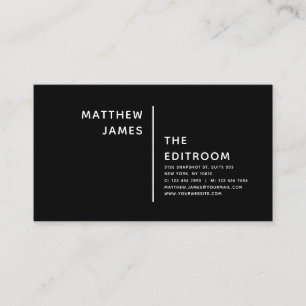 Carte De Visite Simple moderne minimaliste noir blanc