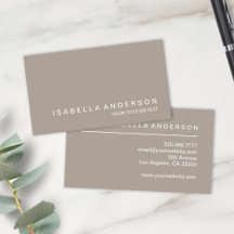 Simple Moderne Minimaliste Taupe Professionnel
