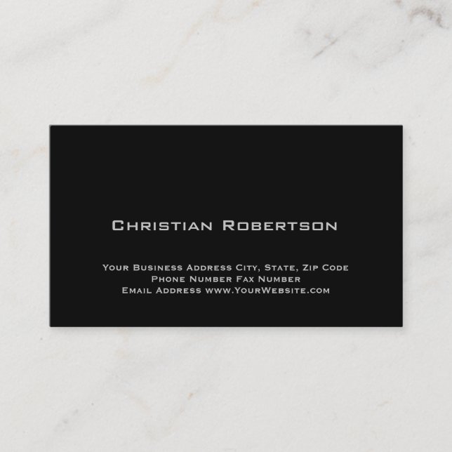 Carte de visite simple moderne noir (Devant)