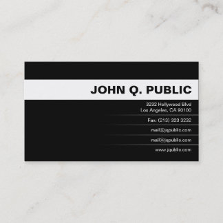 Carte De Visite Simple moderne noir avec blanc