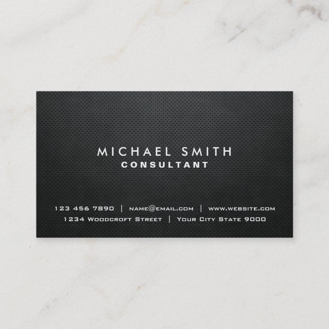 Carte De Visite Simple moderne noir élégant simple professionnel (Devant)