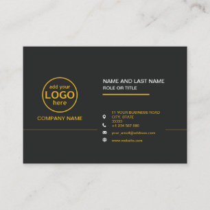 Carte De Visite Simple moderne Professional Dark Color ajouter Log