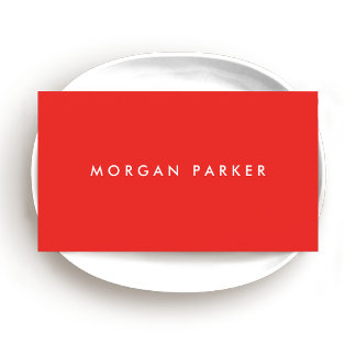 Carte De Visite Simple moderne professionnel brillant rouge