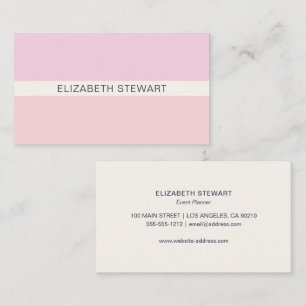 Carte De Visite Simple moderne rose clair et corail professionnel