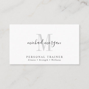 Carte De Visite Simple Moderne Script de Coach Personnel Monogramm