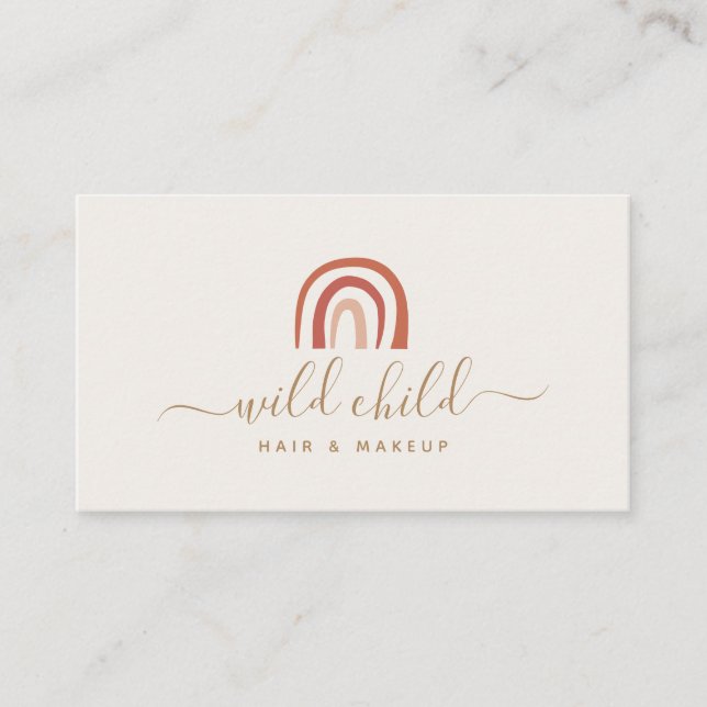 Carte De Visite Simple Moderne Script Tendance Arc-en-ciel (Devant)