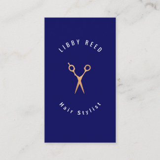 Carte De Visite Simple moderne Styliste de cheveux Gold Ciseaux Ma
