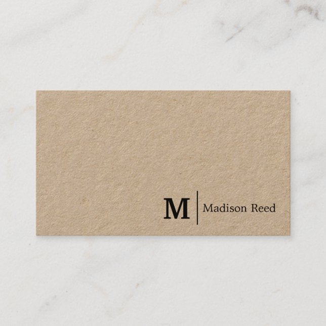 Carte De Visite Simple Monogram Entreprise  (Devant)