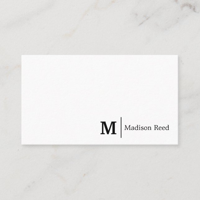Carte De Visite Simple Monogram Entreprise  (Devant)