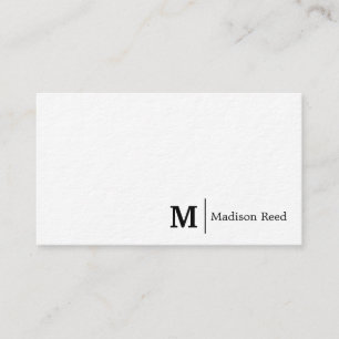 Carte De Visite Simple Monogram Premium Épais Entreprise
