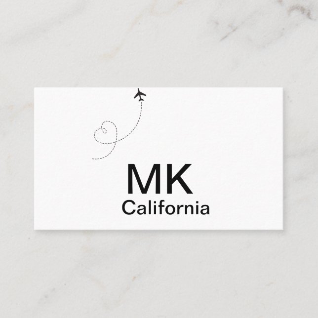 Carte De Visite Simple monogramme minimal ajouter le phot du plan  (Devant)