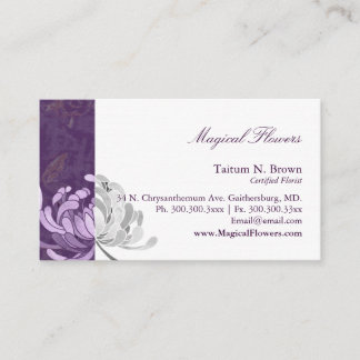Carte De Visite Simple Monotone Flower personnel