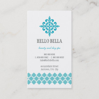 CARTE DE VISITE simple motif moderne turquoise