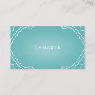 Carte De Visite Simple Namaste Yoga Enseignant Aqua Turquoise