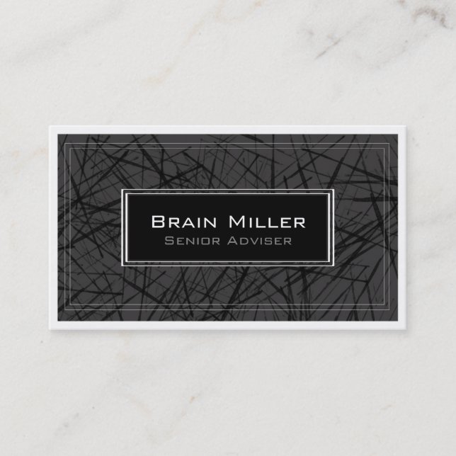 Carte De Visite Simple noir blanc moderne professionnel (Devant)