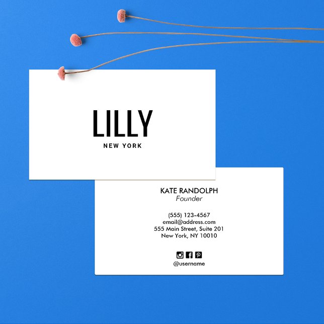 Carte De Visite Simple Noir Blanc Professionnel (Créateur téléchargé)