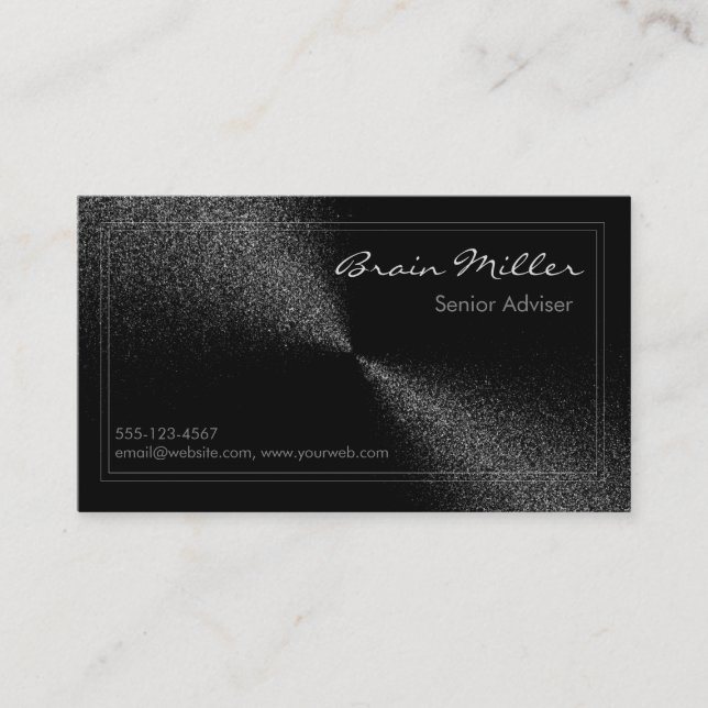 Carte De Visite Simple Noir moderne Professionnel (Devant)