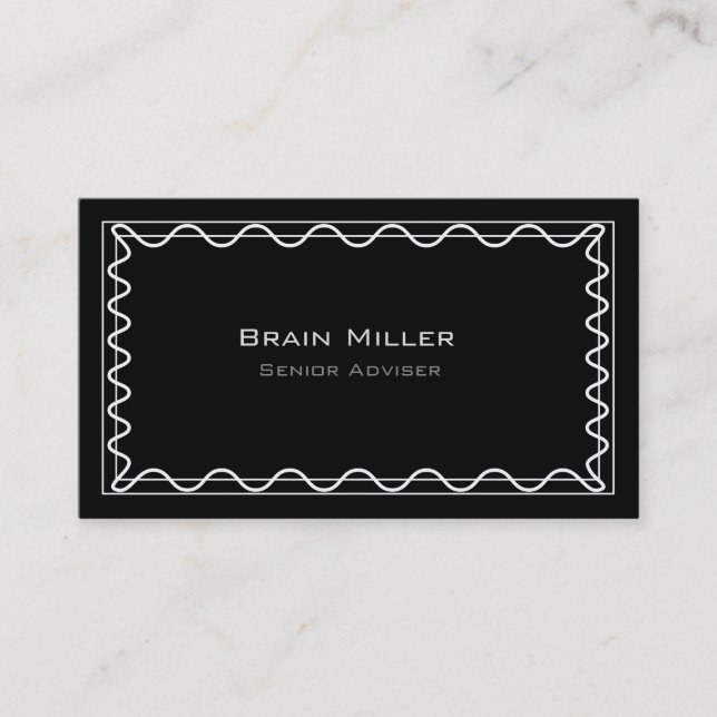 Carte De Visite Simple Noir moderne Professionnel (Devant)