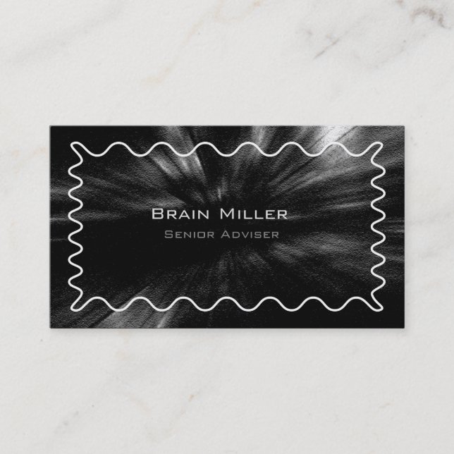 Carte De Visite Simple Noir moderne Professionnel (Devant)