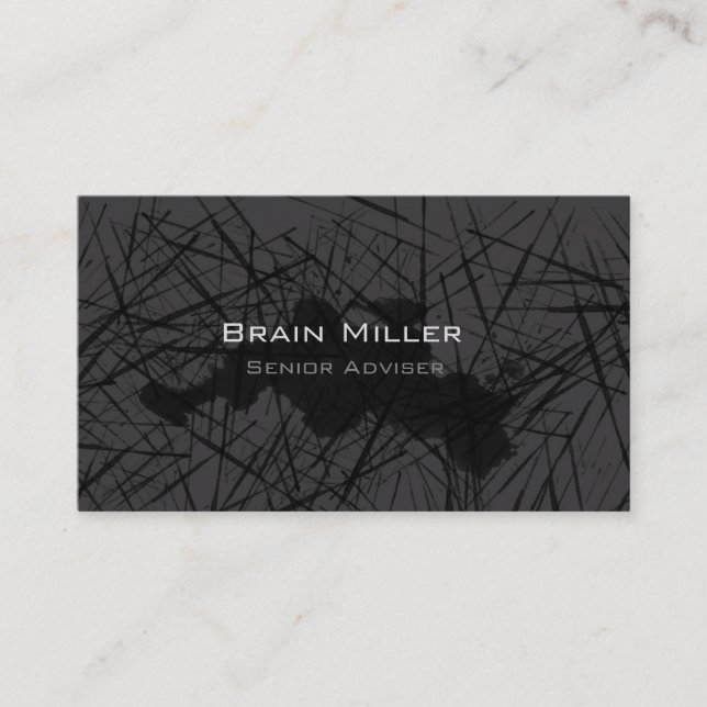 Carte De Visite Simple Noir moderne Professionnel (Devant)