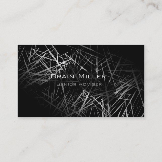 Carte De Visite Simple Noir moderne Professionnel (Devant)