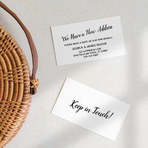 Carte De Visite Simple noir sur blanc Nous avons une nouvelle cart