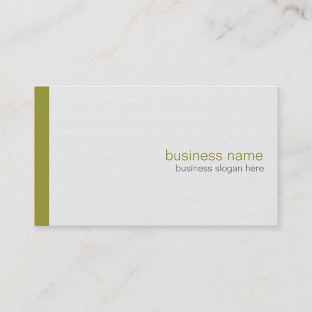Carte De Visite Simple Olive Stripe en blanc (Devant)