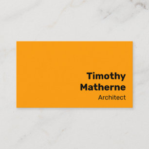 Carte De Visite Simple Orange Clair Gras Moderne Vibrant