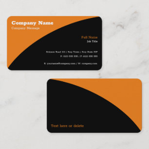 Carte De Visite Simple orange noire