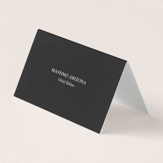 Carte De Visite Simple Plain Modern Gray Original Premium Pearl (Devant)