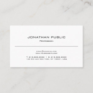 Carte De Visite Simple Plain Moderne Design élégant tendance chic