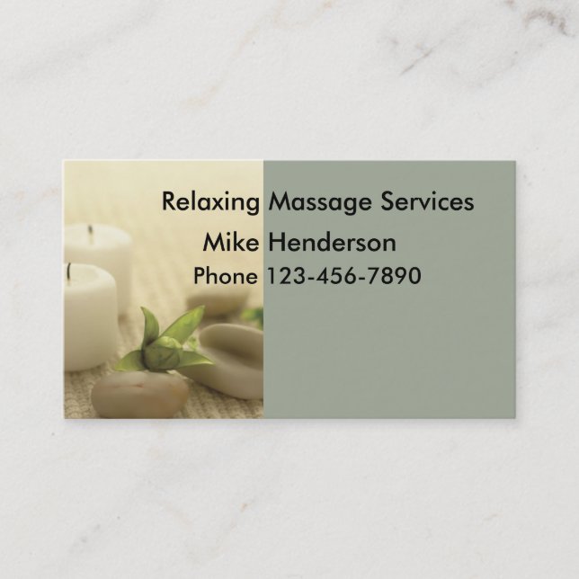 Carte de visite simple pour massage (Devant)