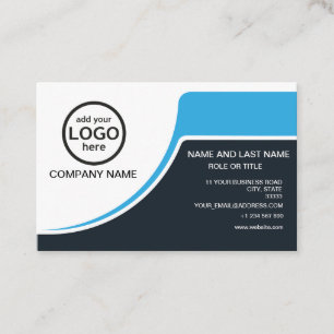 Carte De Visite Simple Professional 2 couleurs ajoutez votre logo