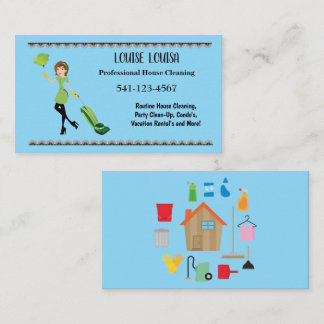 Carte De Visite Simple Professional House Cleaning Business Cards