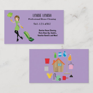 Carte De Visite Simple Professional House Cleaning Business Cards