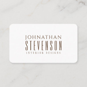 Carte De Visite Simple professionnel blanc et Brown
