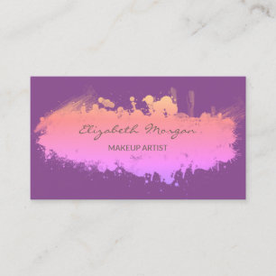 Carte De Visite Simple Professionnel, Coup de pinceau, Violet