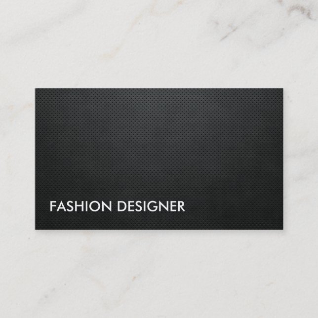 Carte De Visite Simple professionnel élégant de noir de couturier (Devant)
