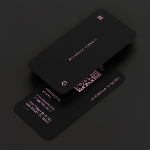 Carte De Visite Simple Professionnel esthétique rose noir