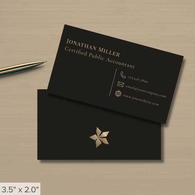 Carte De Visite Simple Professionnel Noir (Créateur téléchargé)
