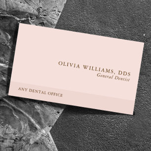 Carte De Visite Simple Professionnel Rose Dentaire