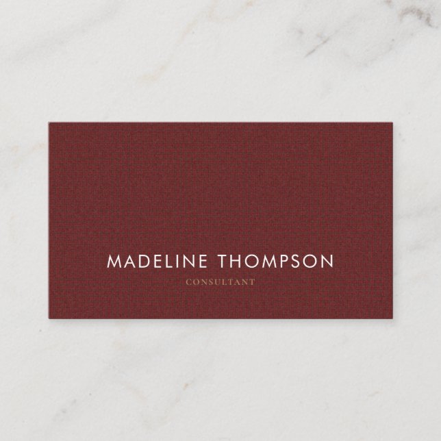 Carte De Visite Simple professionnel tricot coton tweet Maroon (Devant)