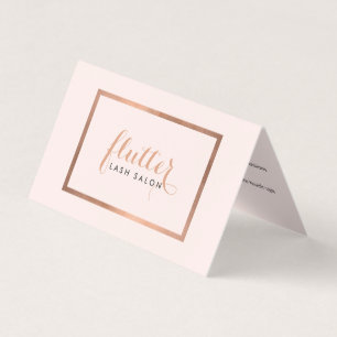 Carte De Visite Simple Rose Gold Lash Salon Logo Pink Afcare