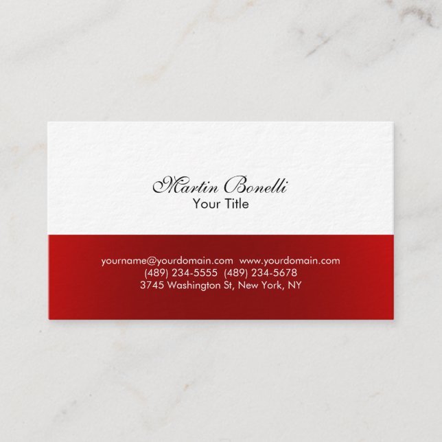 Carte de visite simple rouge blanc consultant affa (Devant)